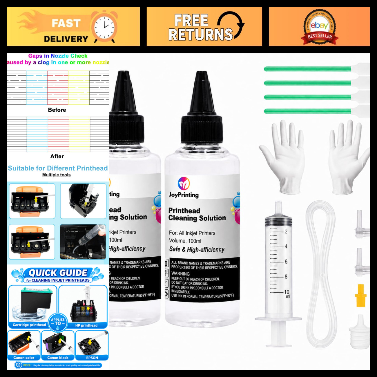Printer Cleaning Kit - Universal Printhead Cleaner for Inkjet Printers, Easy Use