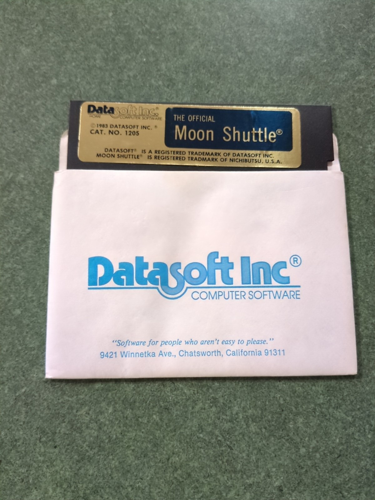 The Official Moon Shuttle Game On 5.25" Disk Datasoft Inc. Untested 1983