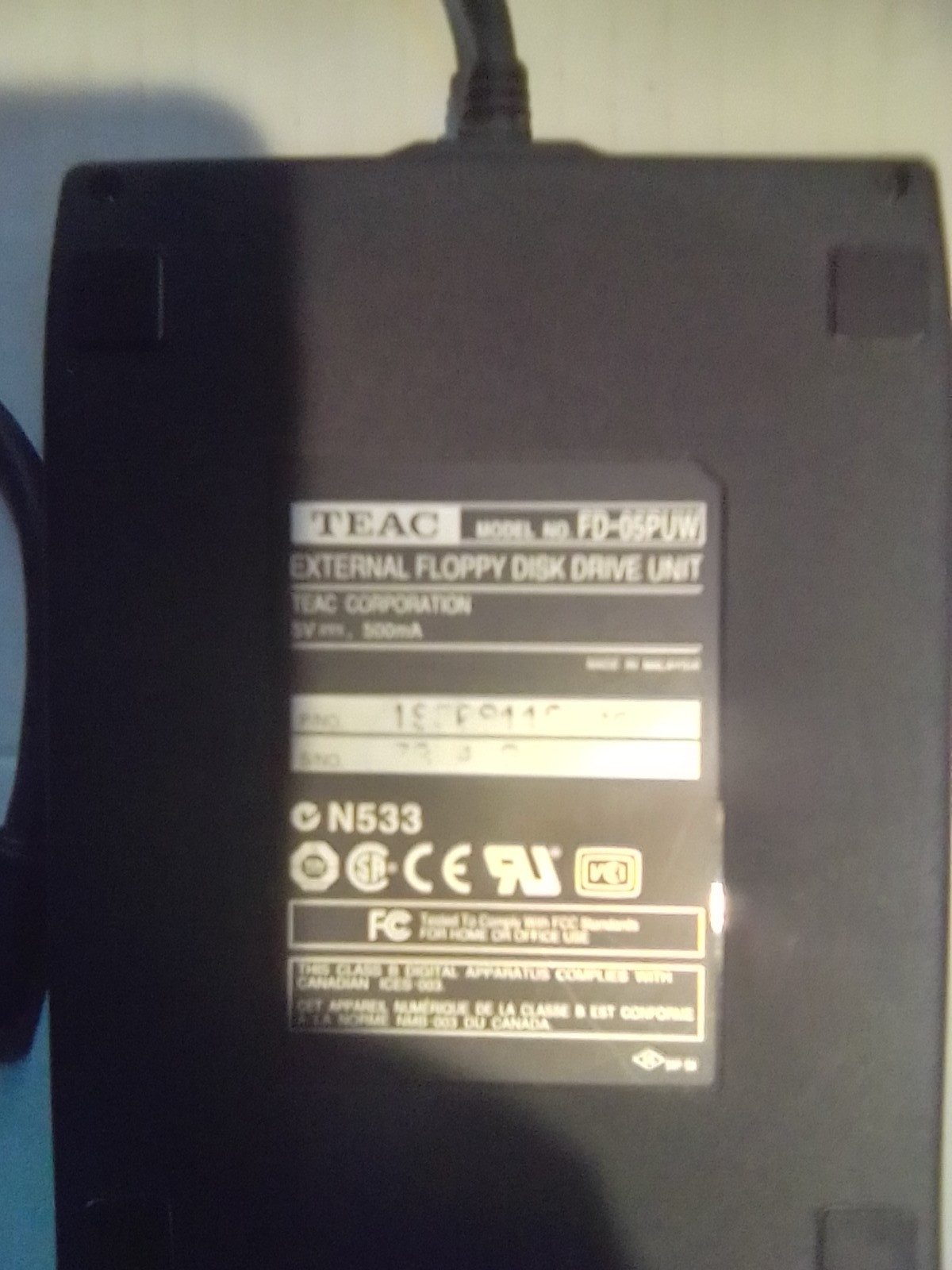 TEAC External Floppy Disk Drive (tested) |  FD-05PUW