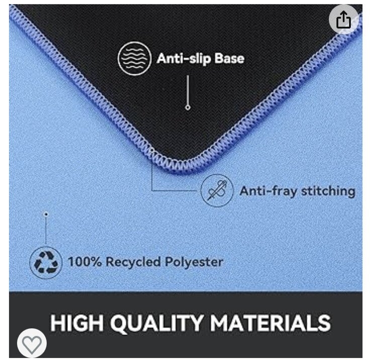 Reniteco Waterproof Large Gaming Mouse Pad with Durable Stitched Edges Blue