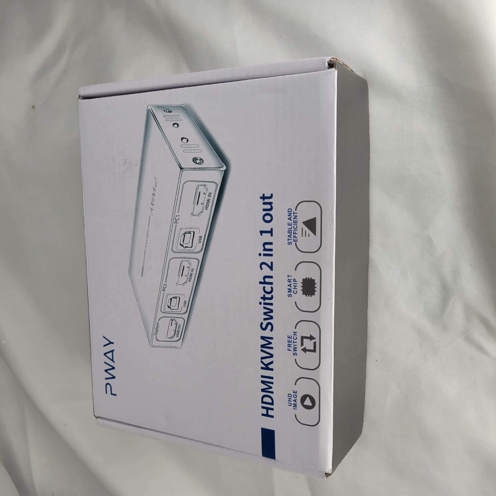 Pway Dual Monitor HDMI USB 2.0 KVM Switch 2 Port With Cables