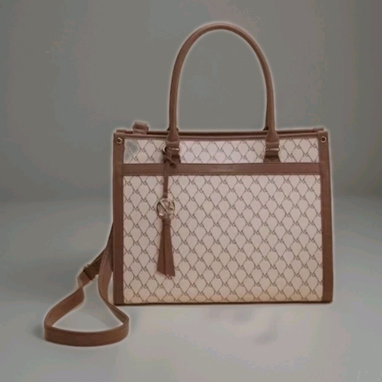 New Laptop Tote Bag Missnine Tan Brown Briefcase Shoulder Strap Adjusts Pockets 