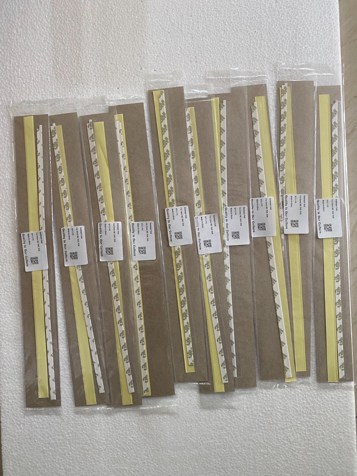 10 pcs Developer PLASTIC COVER SEAL/FILM Xerox WC 7525, 7530,7545,7830,7845 .