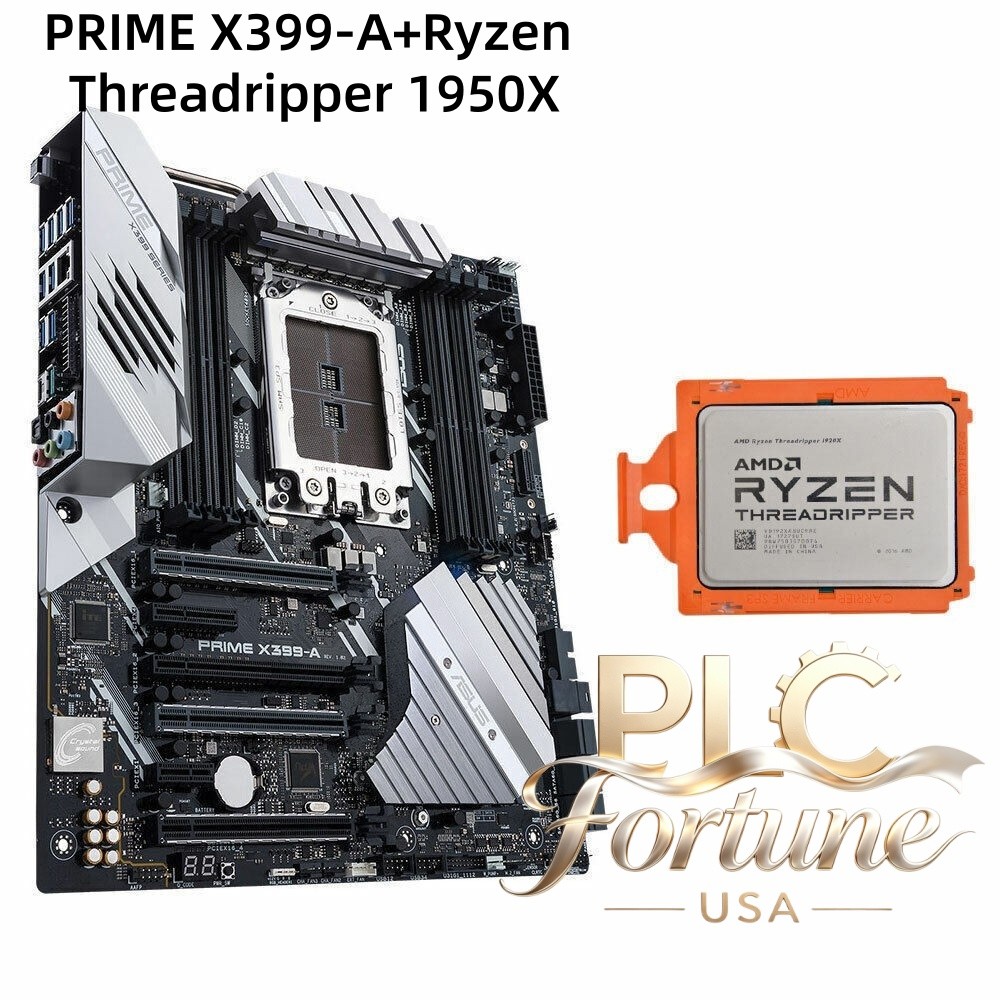Used ASUS PRIME X399-A E-ATX Motherboard+AMD Ryzen Threadripper 1950X CPU Combo