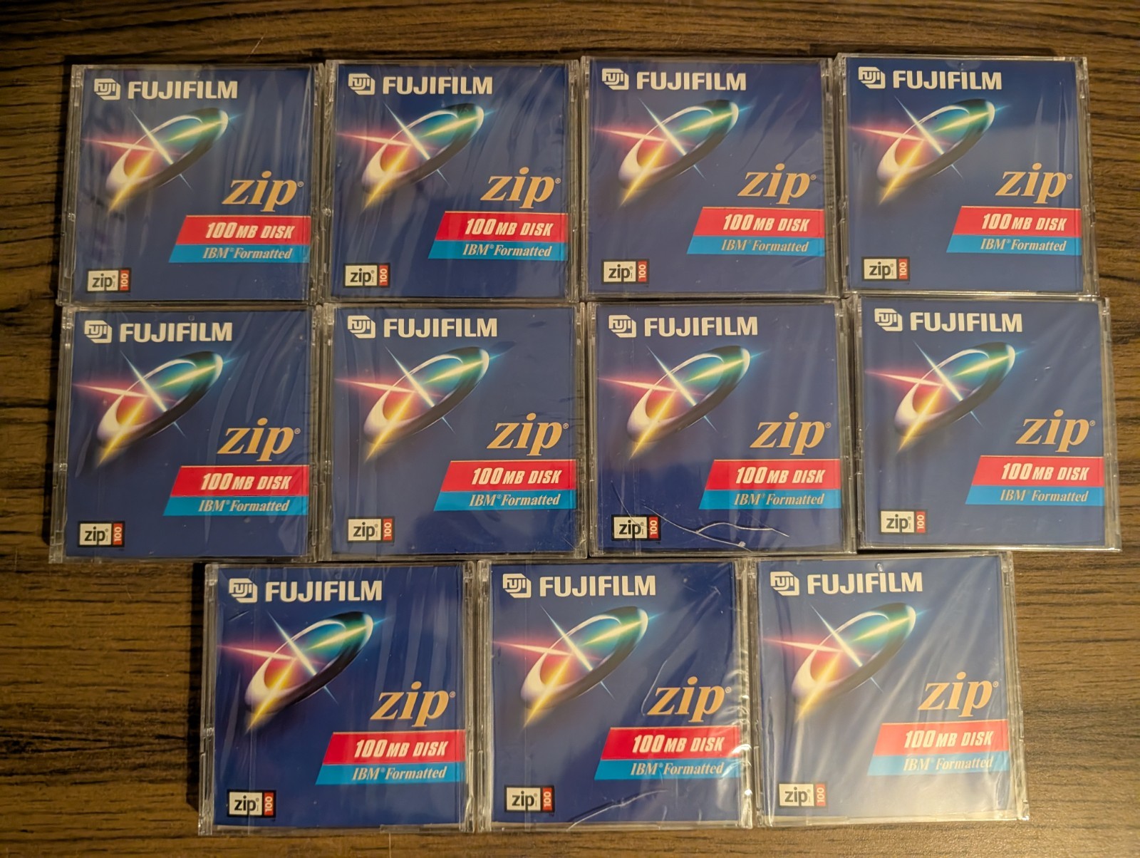 10 Fujifilm Zip 100MB Disks IBM Formatted NEW SEALED Vintage NOS