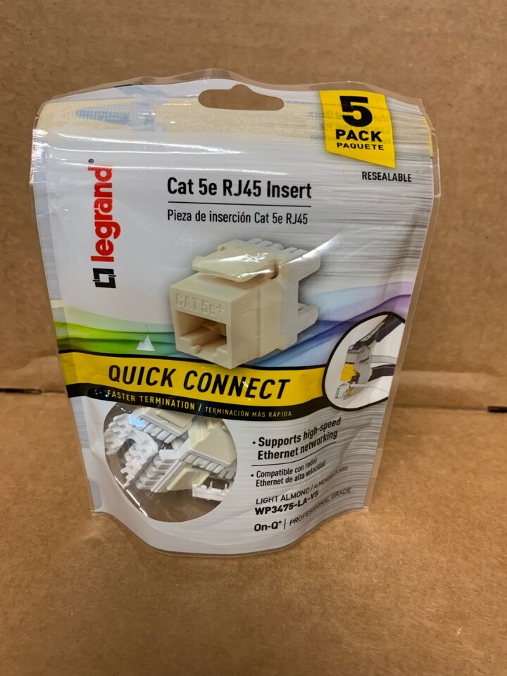 Legrand 5-Pack CAT5e Ethernet Wall Jack