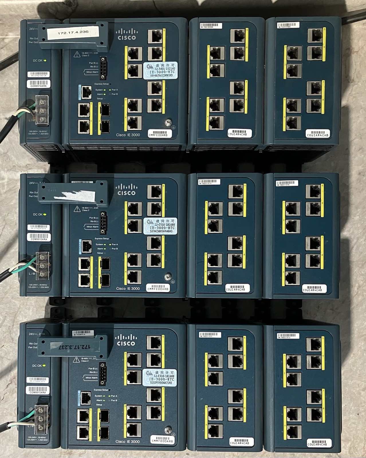 Cisco IE 3000 Industrial 8-Port Switch  Power On Tested - Lot 3