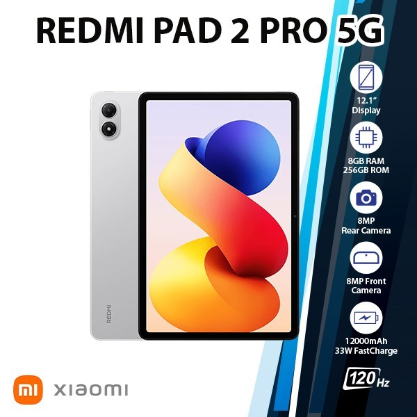 (5G) Xiaomi Redmi Pad 2 Pro 5G Android PC Tablet (8GB+256GB/SILVER/Octa Core)