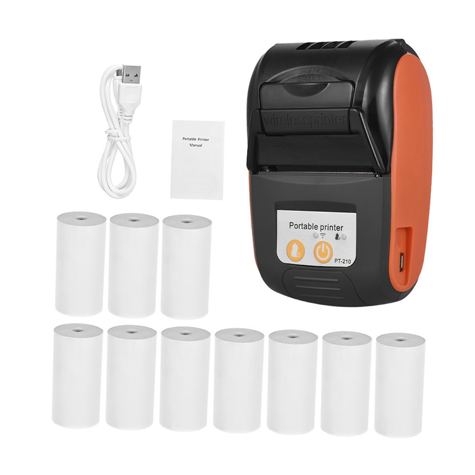Sunydog Portable Receipt Printer Receipt Printer, Mini Thermal Printer Pt210 58mm for E
