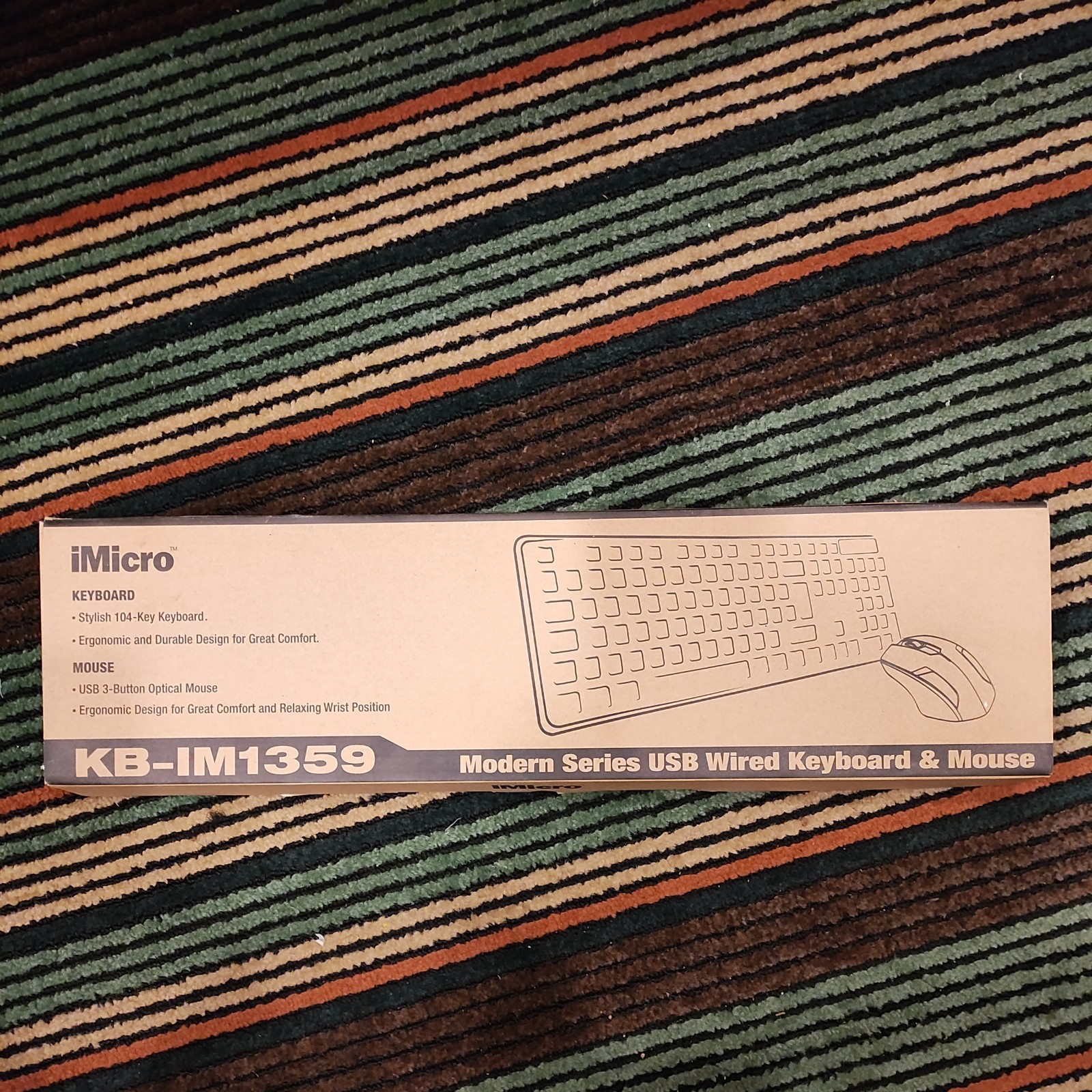 iMicro Modern Series USB Wired Keyboard & Mouse KB-IM1359 New in Box