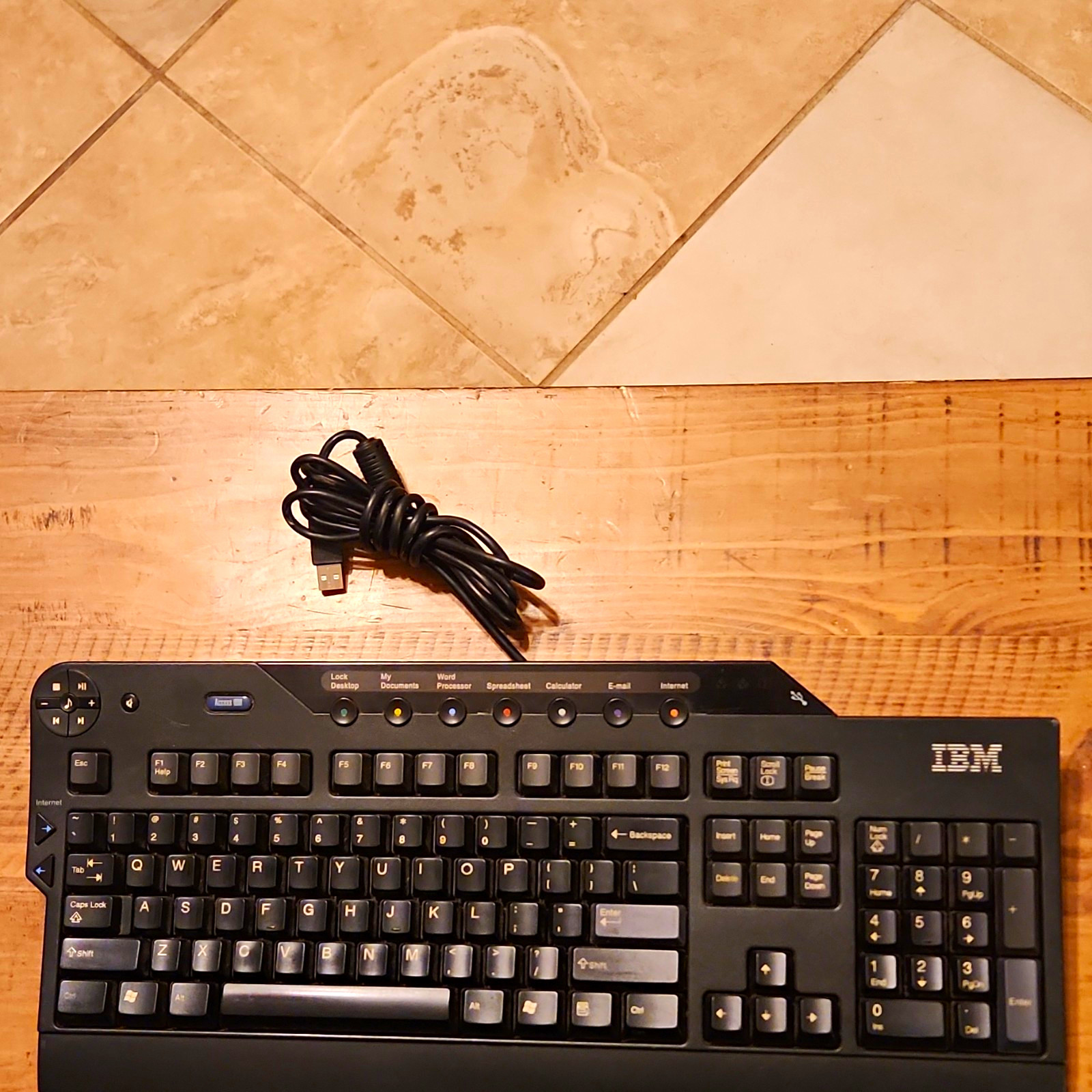 IBM SK-8815 USB Wired Multimedia Keyboard, Black, Enhanced Function Keys 89P8800