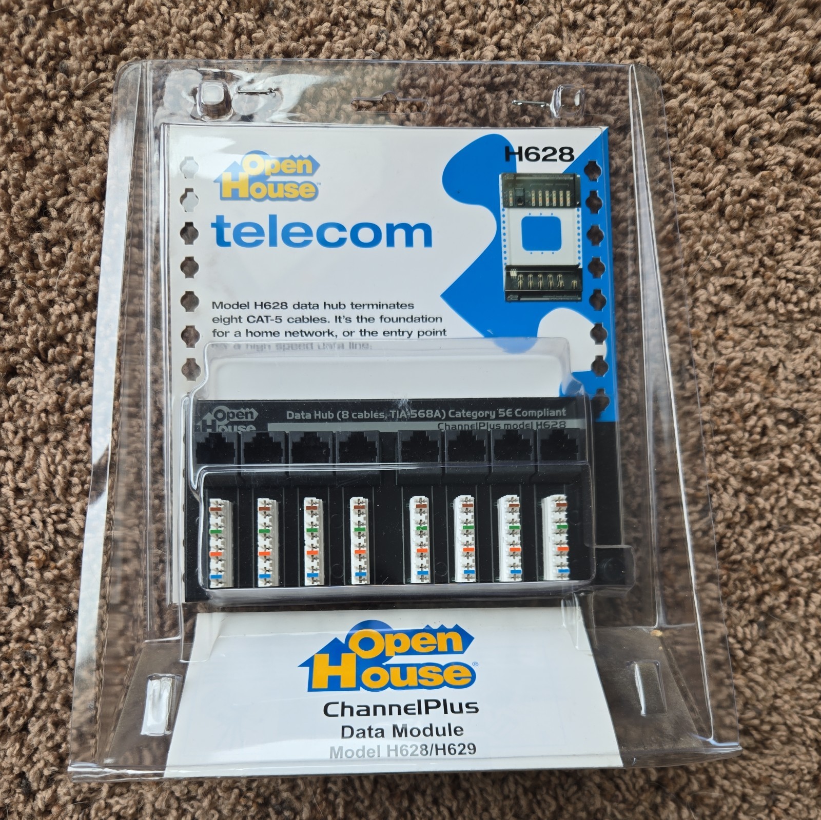 Open House Telecom Data Termination Hub Module H628 ChannelPlus CAT-5 Network