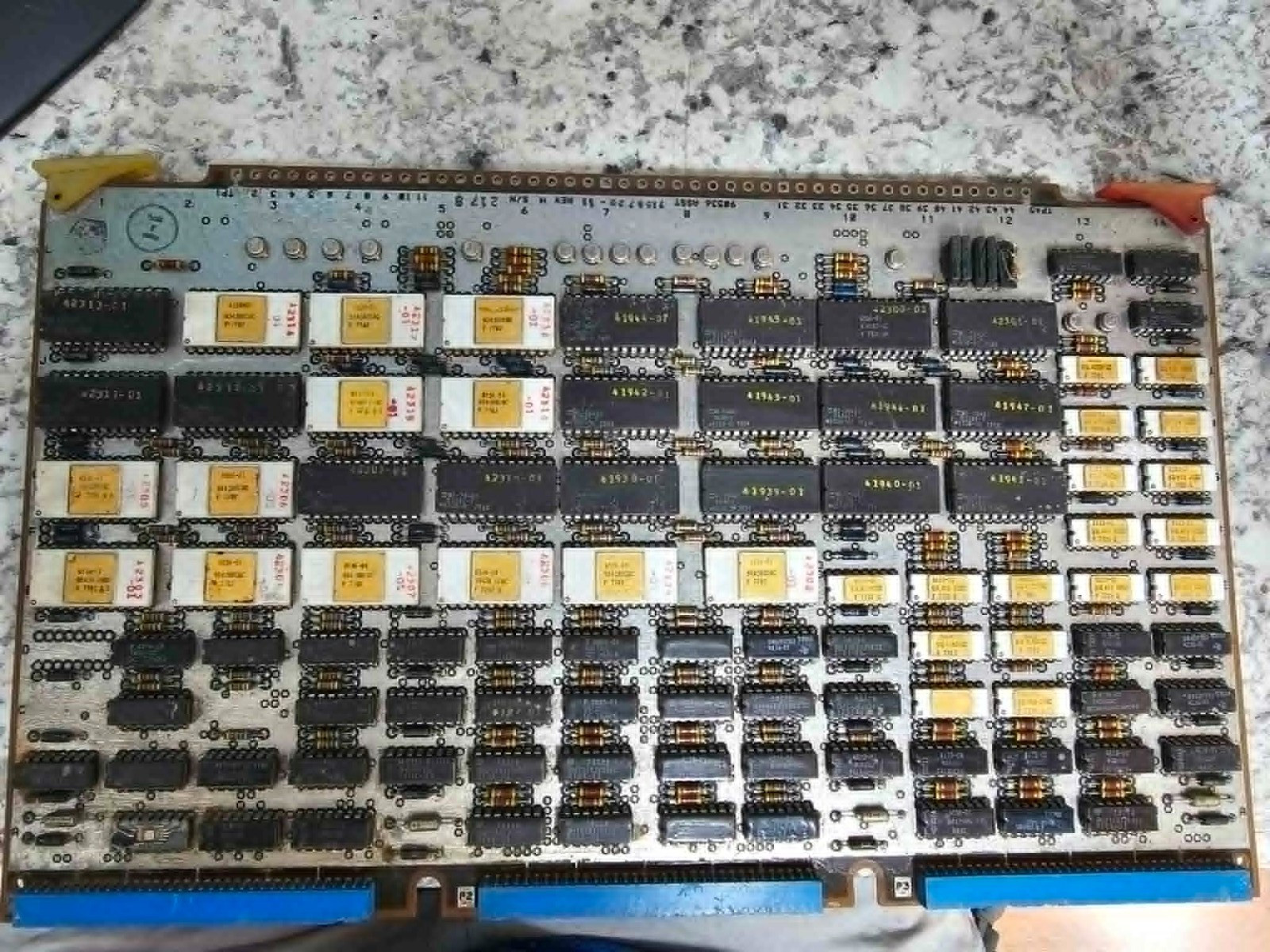 Vintage Sperry Rand Univac Mainframe Control Board Gold IC Rare Piece Of History