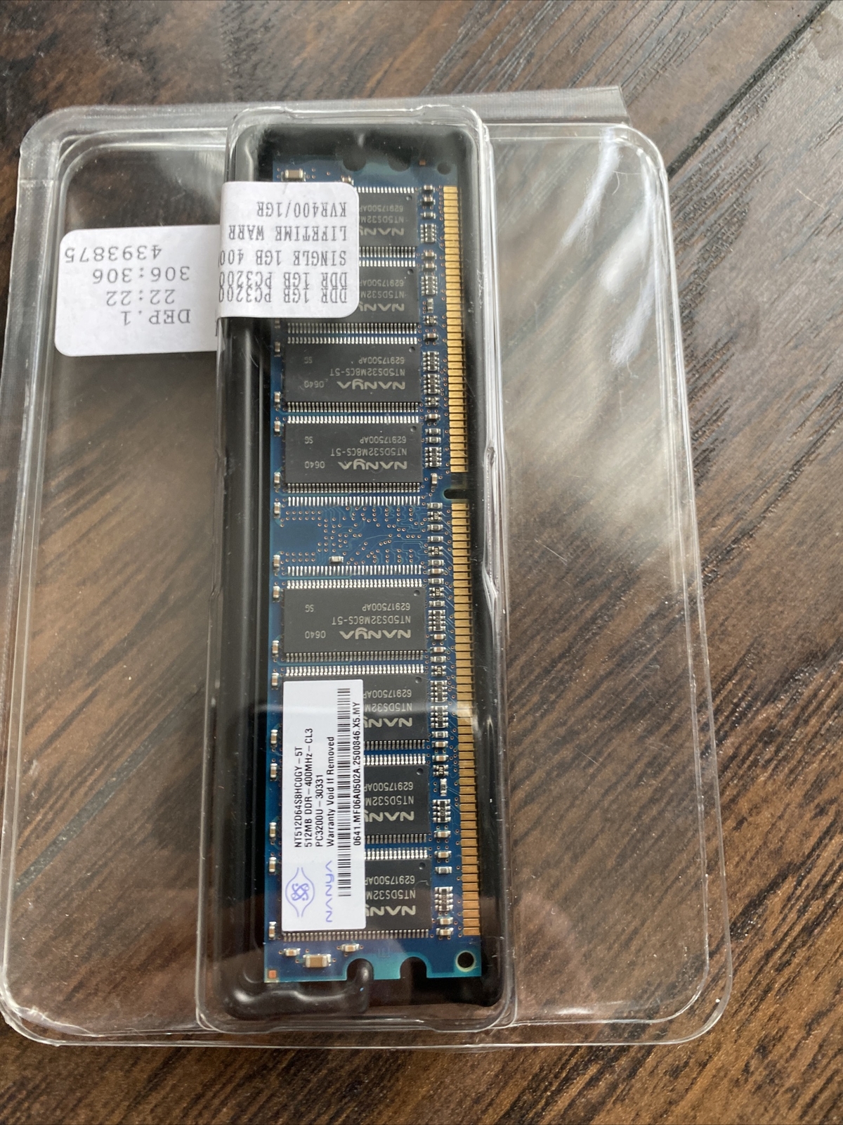 Nanya 512MB 400MHz-CL3 DDR 1 PC3200 NT512D64S8HB1G-5T Desktop Ram Memory