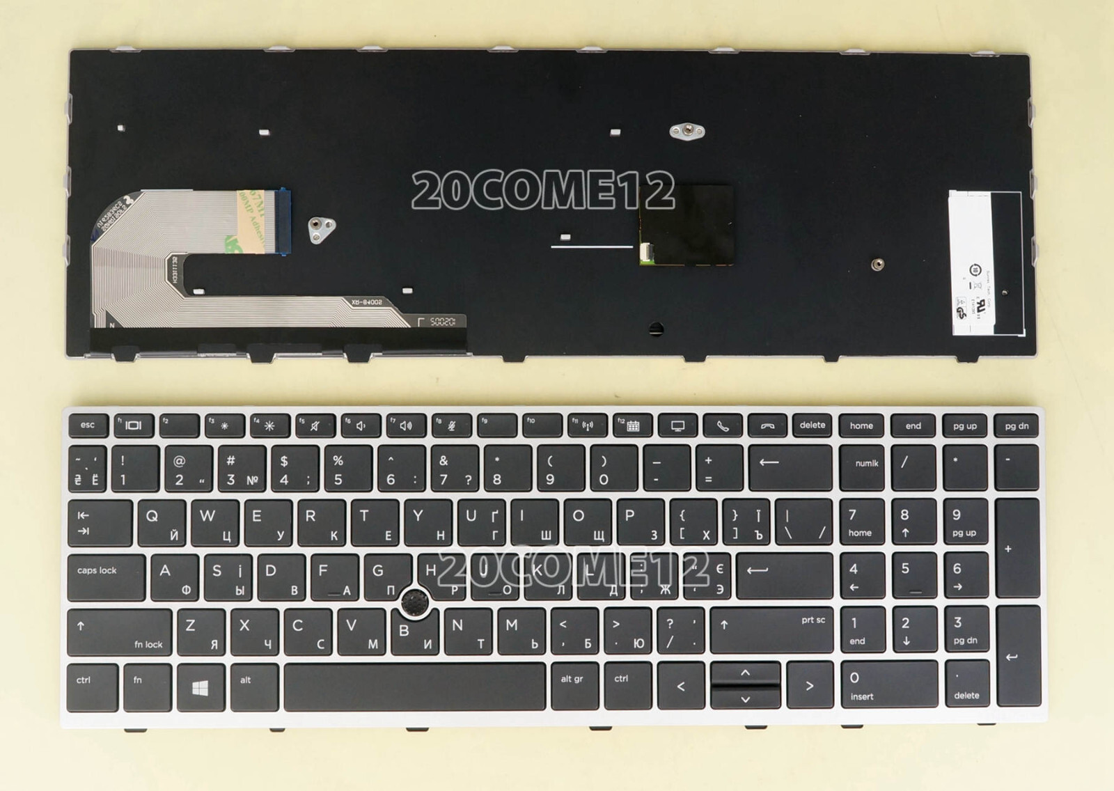 New for HP ZBook 15u G5 15u G6 Keyboard No Backlit Silver frame Ukraine Russian