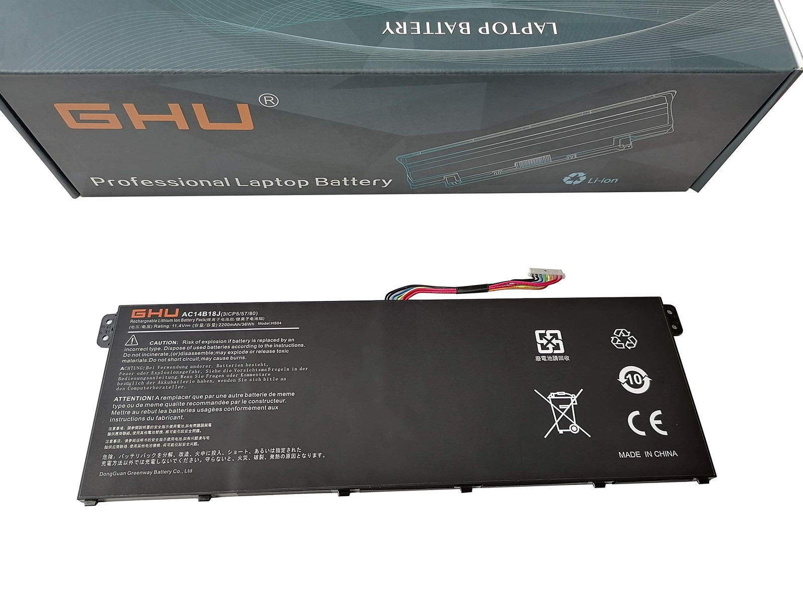 GHU AC14B18J Battery Compatible Acer AC14B18J Laptop Battery, CE FCC UL Tested