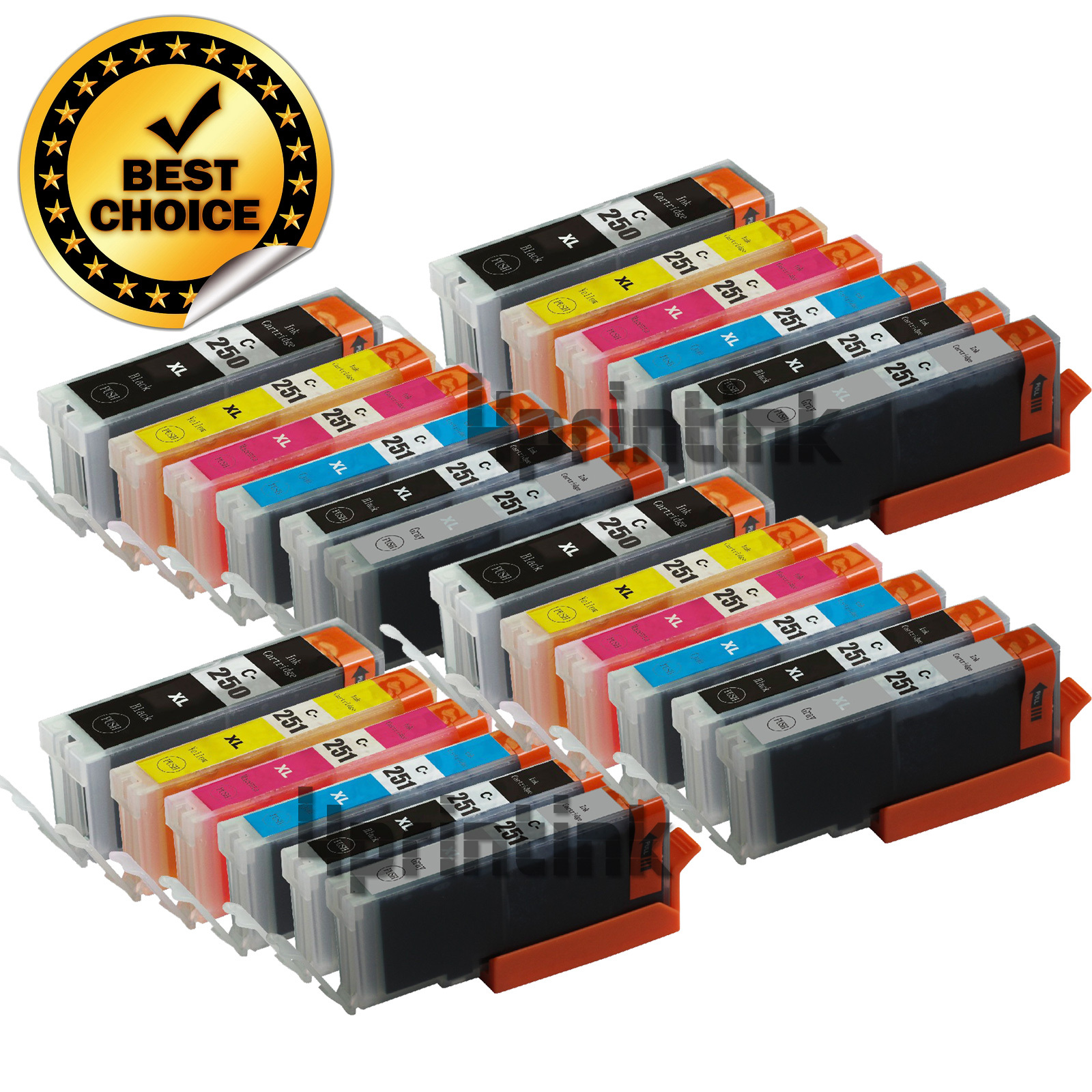 24pk PGI-250XL CLI-251XL Gray Ink Cartridge+Chip For Canon Pixma MG7120 MG6320
