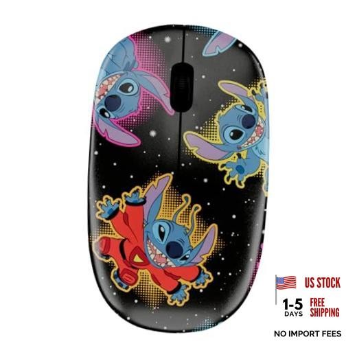 Disney Lilo and Stitch Wireless Mouse, Bluetooth Ergonomic Mouse Stitch Galaxy