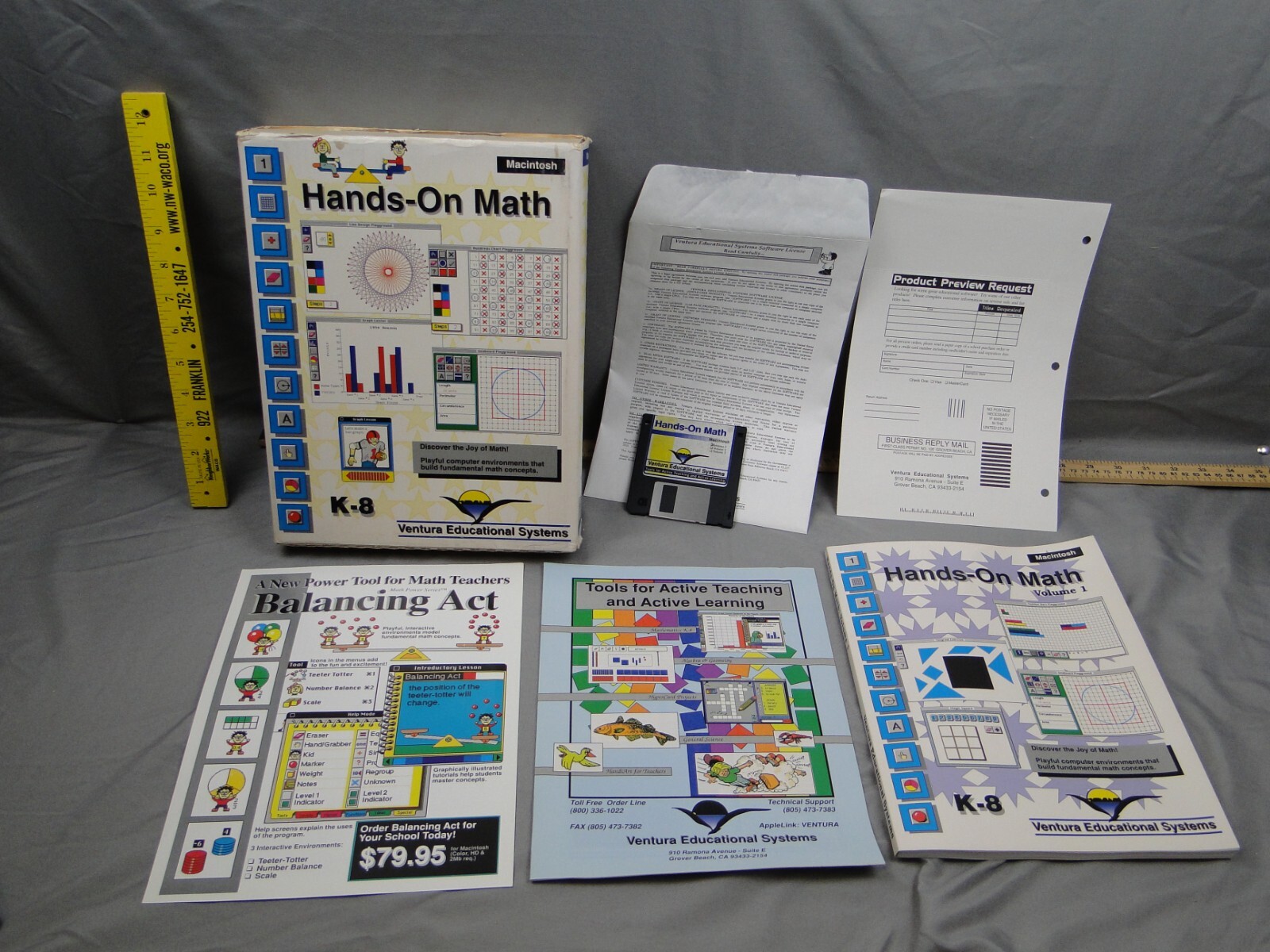 Vintage Hands on Math Macintosh 3.5 Disk K-8 Volume 1 Education Teaching IBM