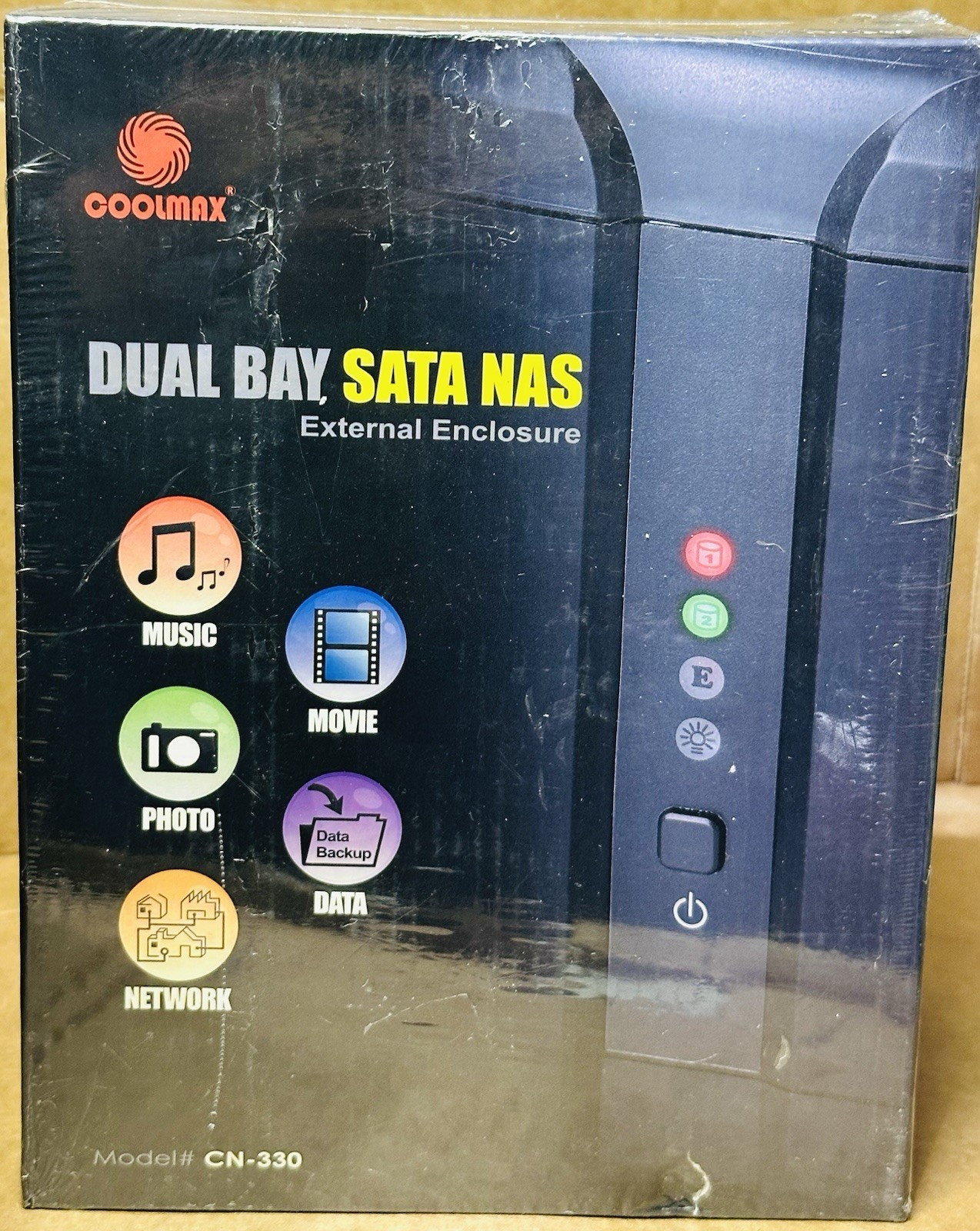 New Coolmax CN-330 Dual Bay 3.5 Inch SATA USB 2.0 RAID Network Storage Enclosure