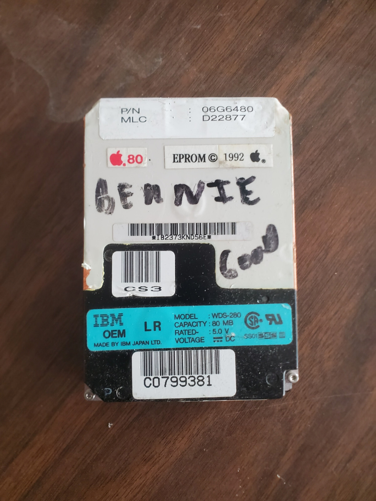 1992 Apple IBM 80MB Hard Drive - UNTESTED