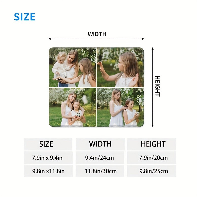 Custom Mouse Pad with Your Own 4 Photos, Personalized Mousepad, Customized Pic