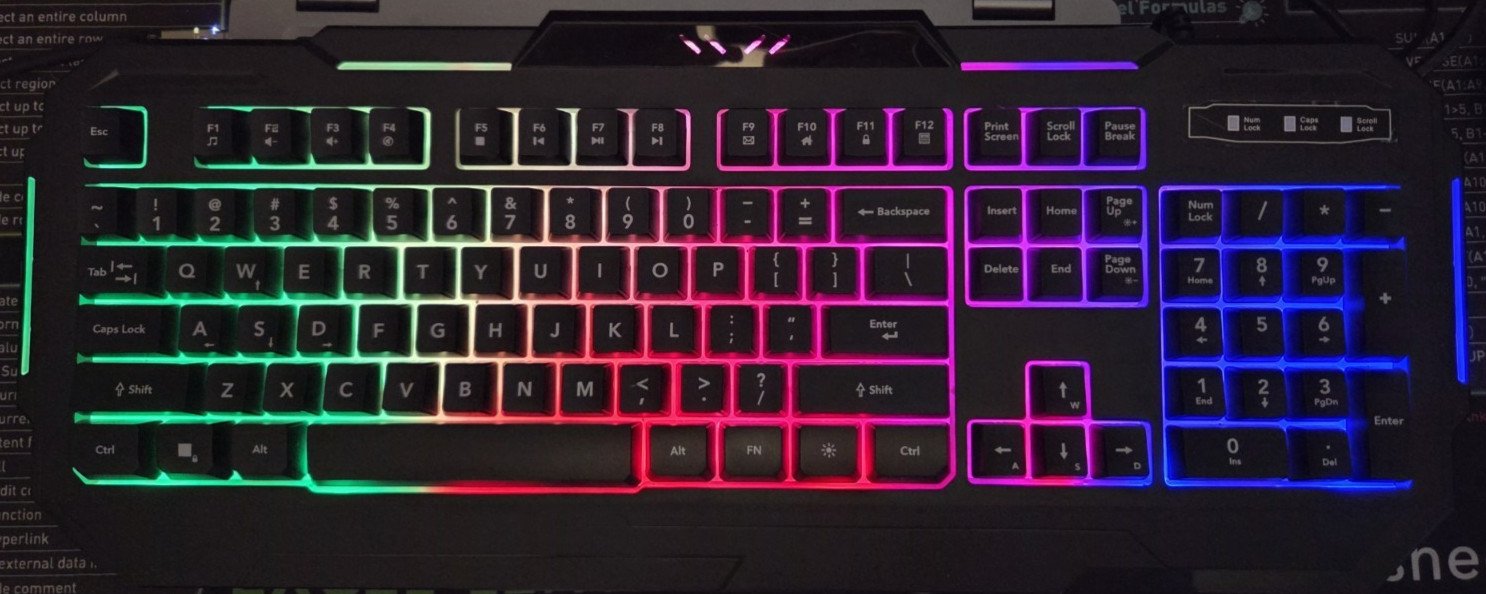 BUGHA RGB Class 1 LED USB Wired Gaming Keyboard for PC