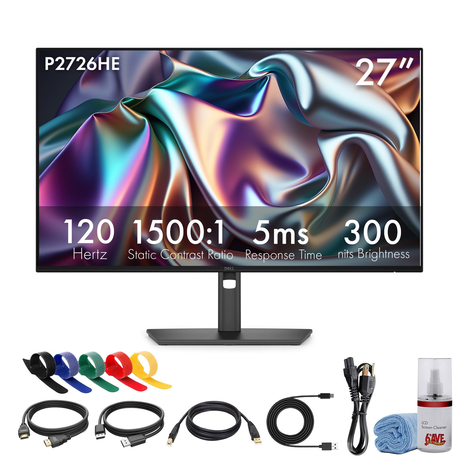 Dell Pro P2726HE 27" FHD 120Hz Business Monitor, Productivity Bundle