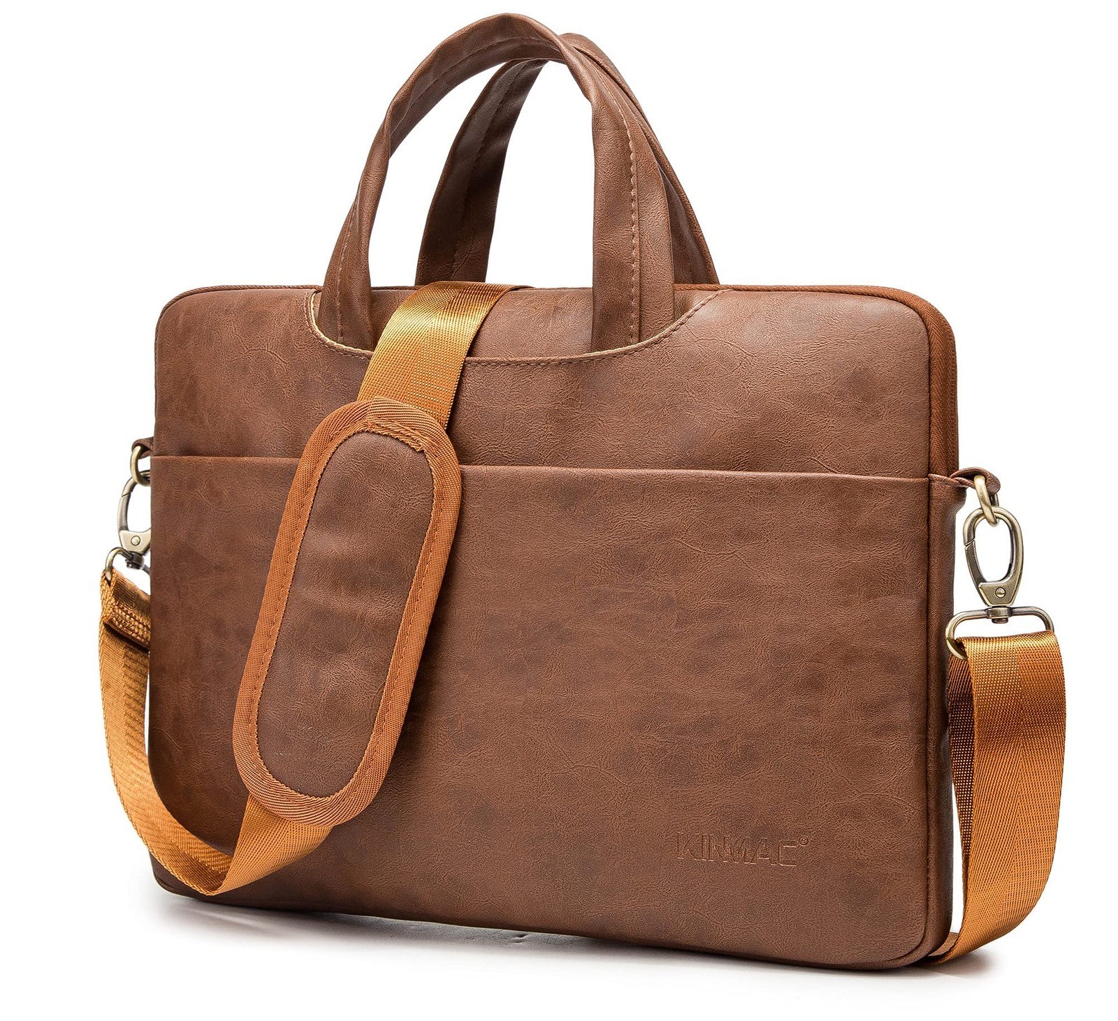 Coffee Pu 360° Protective Water-Resistant Canvas Laptop shoulder Messenger Sl...