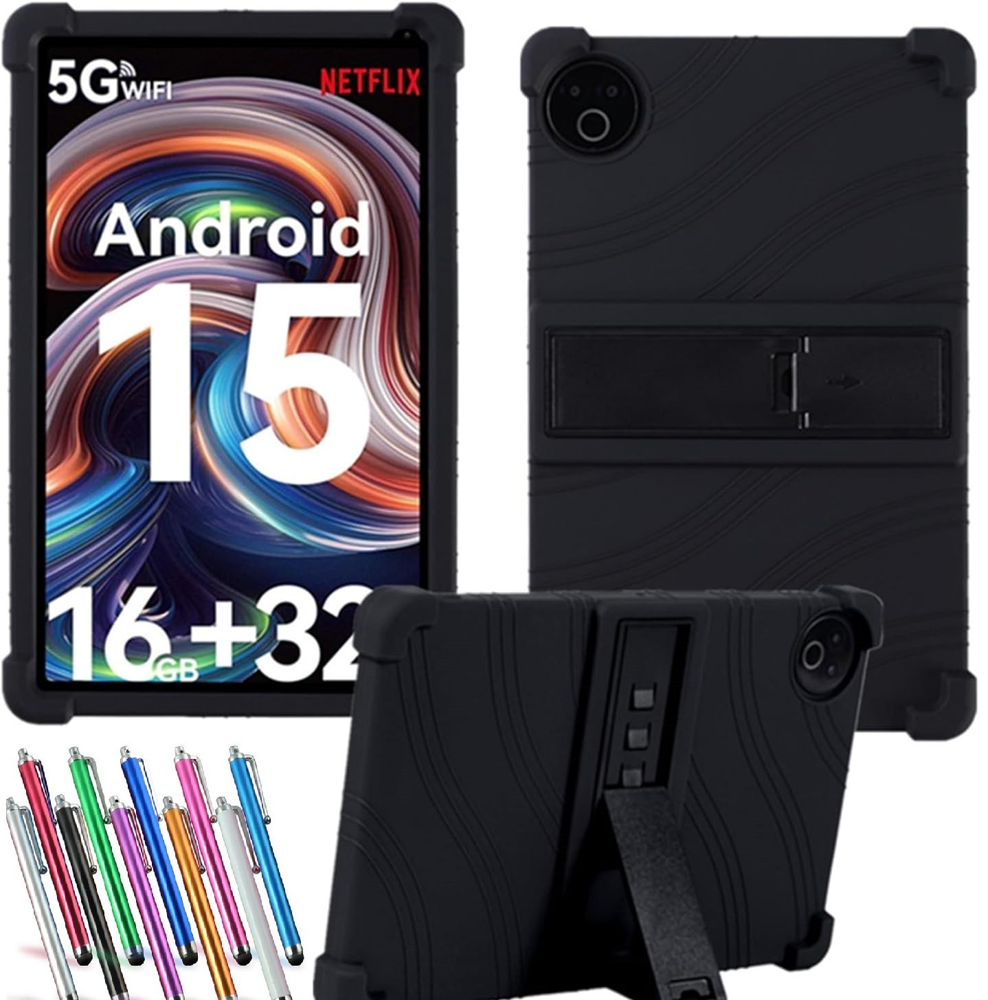 Case for Evermyth 10.1" Tablet KB1001/KB1004 Shockproof Rubber Cover + Stylus