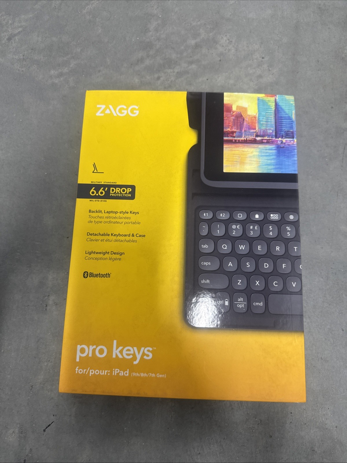 ZAGG Pro Keys Detachable Keyboard & Case for Apple iPad 7-9 NEW/OPEN BOX