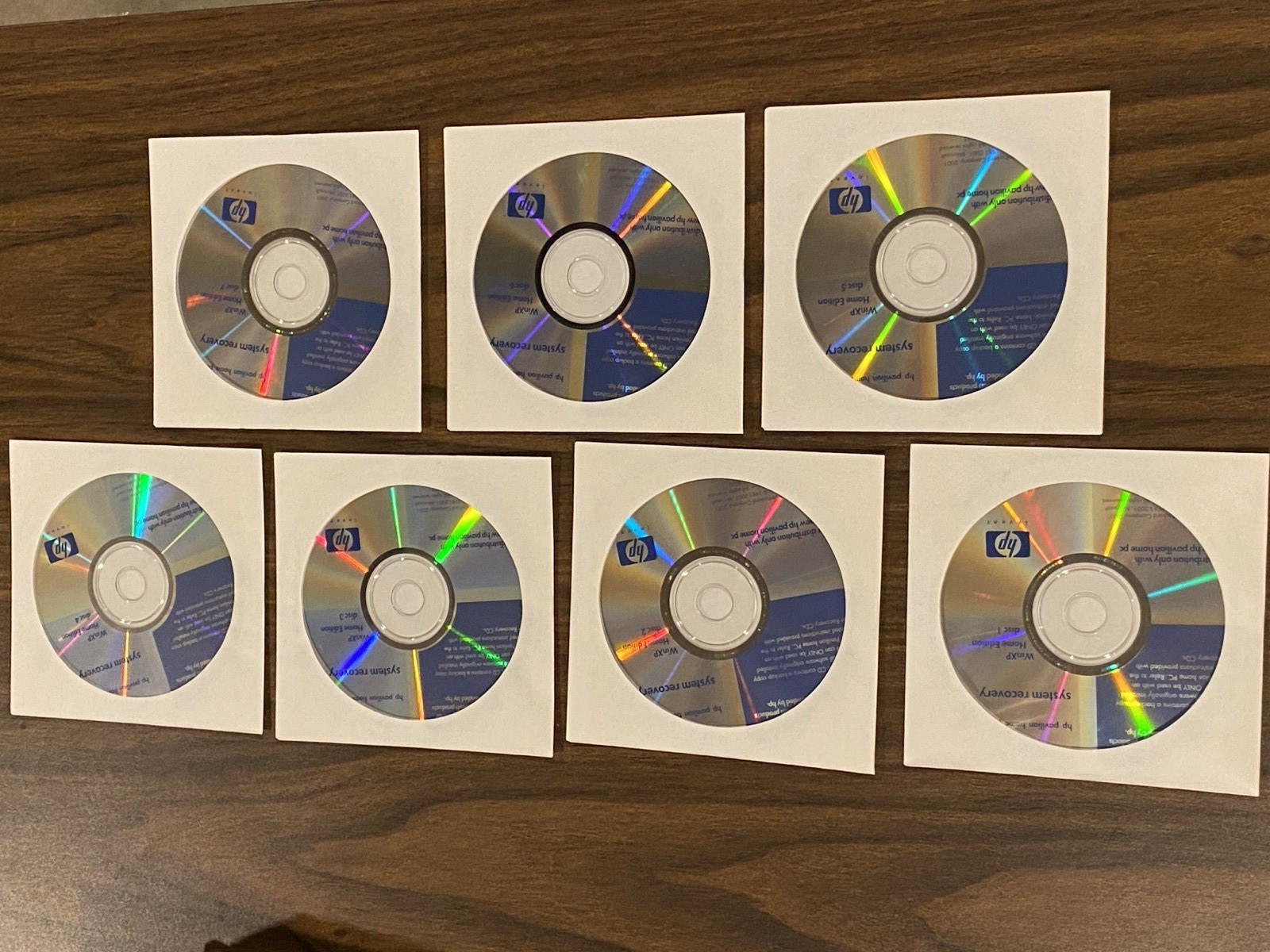 RARE HP Pavilion XP Home Recovery Disc Set (2001) – 7-Disc OEM HP5012-8031–8037