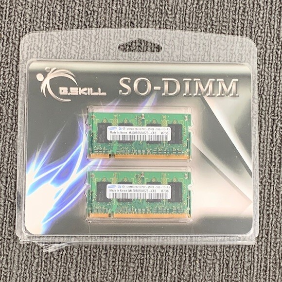 New G.Skill So-Dimm 2 512MB Memory Modules F2-5300CL4D-2GBSA PC2-5300S-555-12-A3