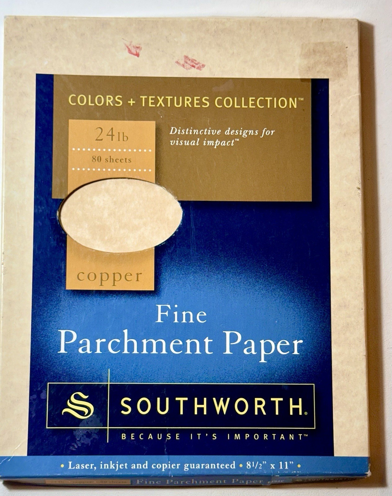 Southworth Fine Parchment Paper 24lb COPPER 40 Sheets 8.5 X 11 Original Box