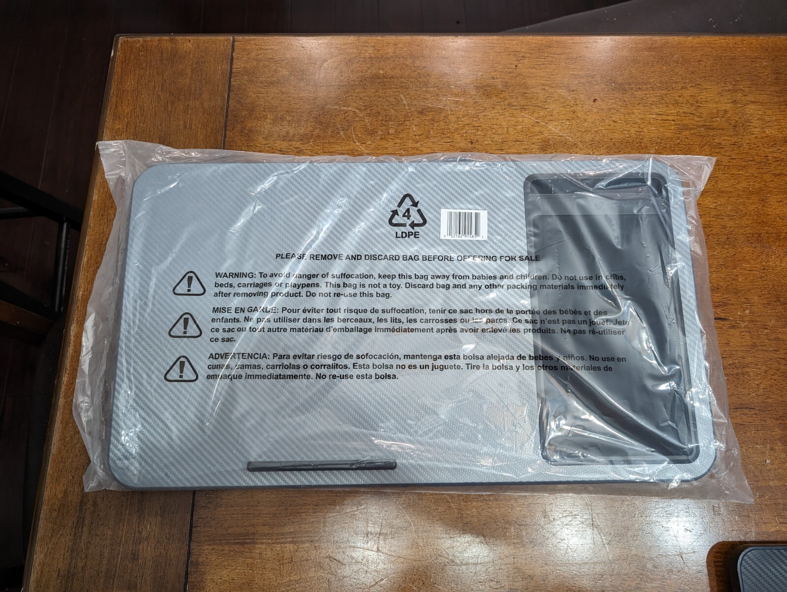 LapGear - Home Office Lap Desk for 15.6" Laptop - Silver Carbon