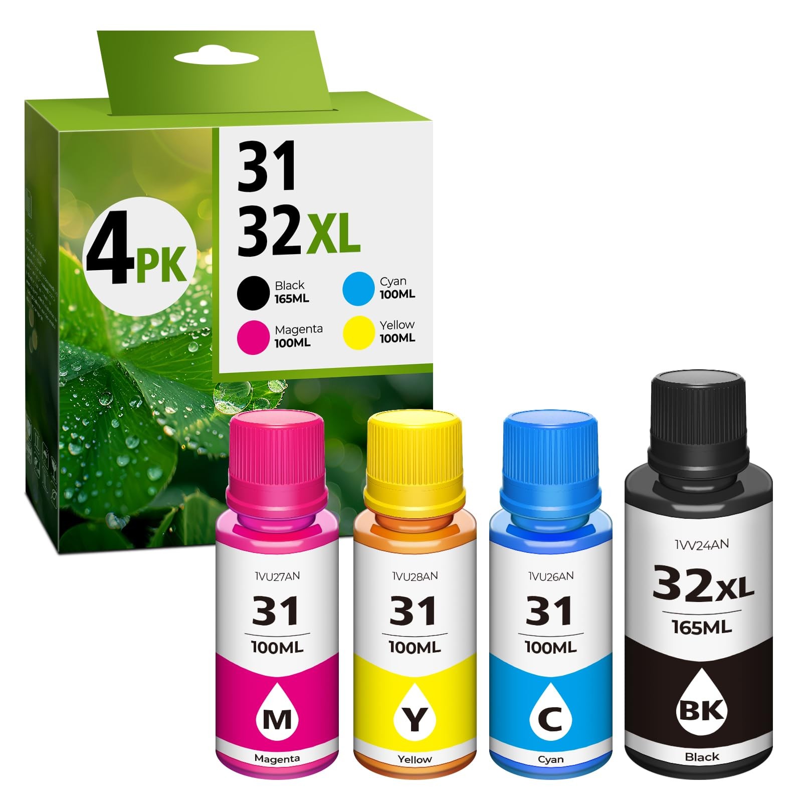 Black Ink Bottle Set 32XL Refill for 5101 7602 6001 5100