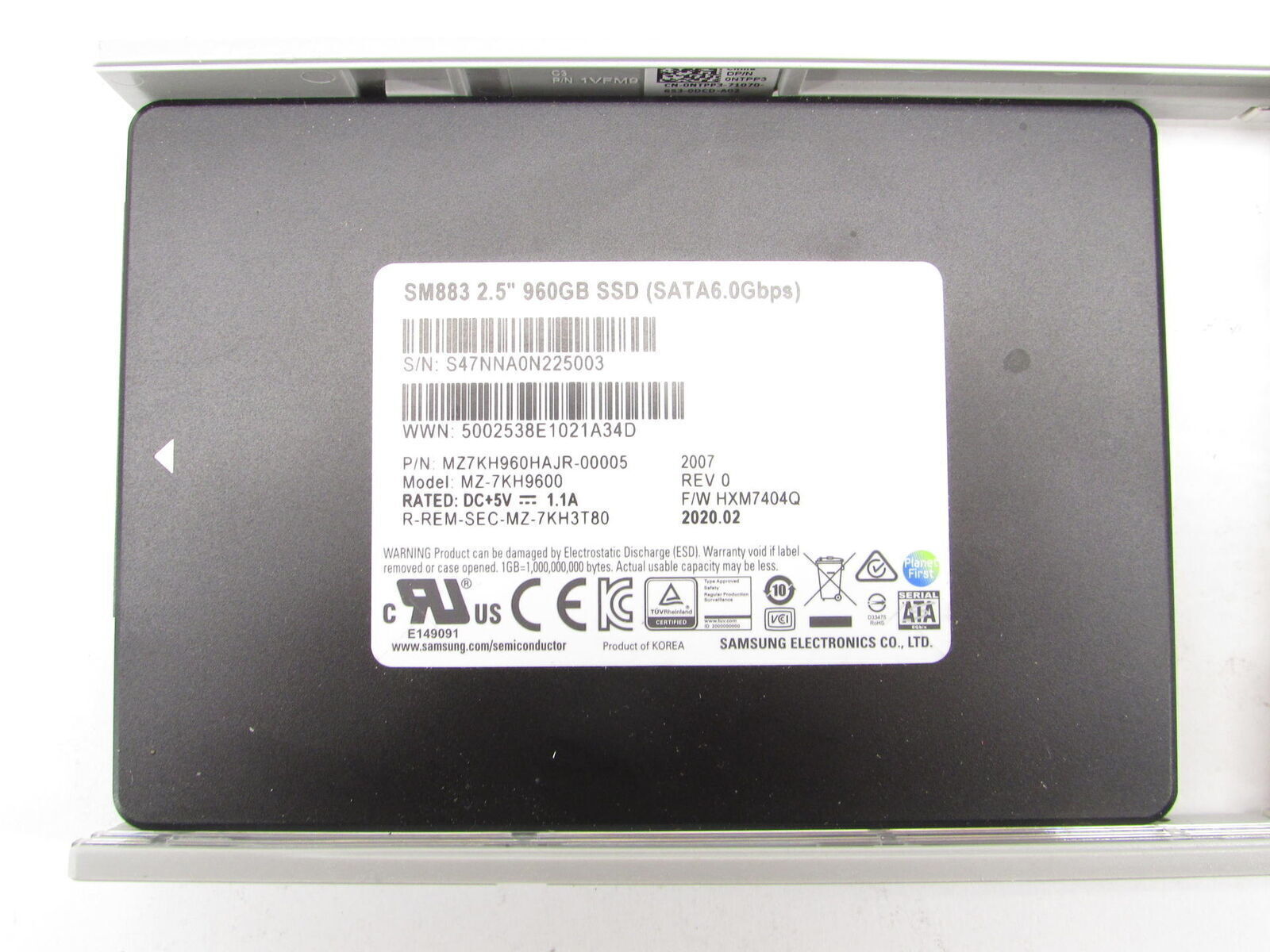 Samsung SM883 960GB SSD MZ-7KH9600 SATA 6Gbps 2.5\