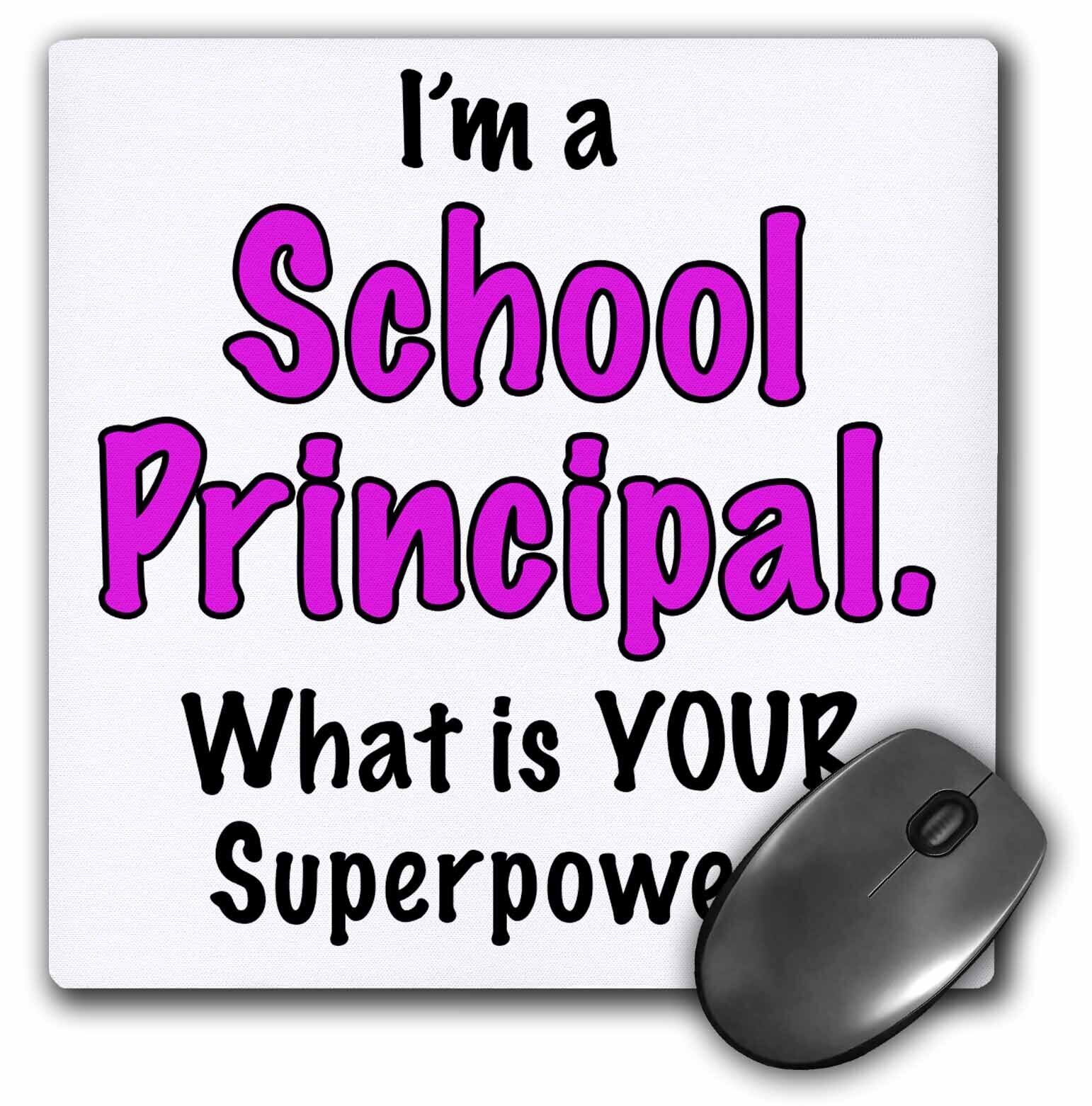 3dRose Im a school principal what is your superpower. Pink. MousePad