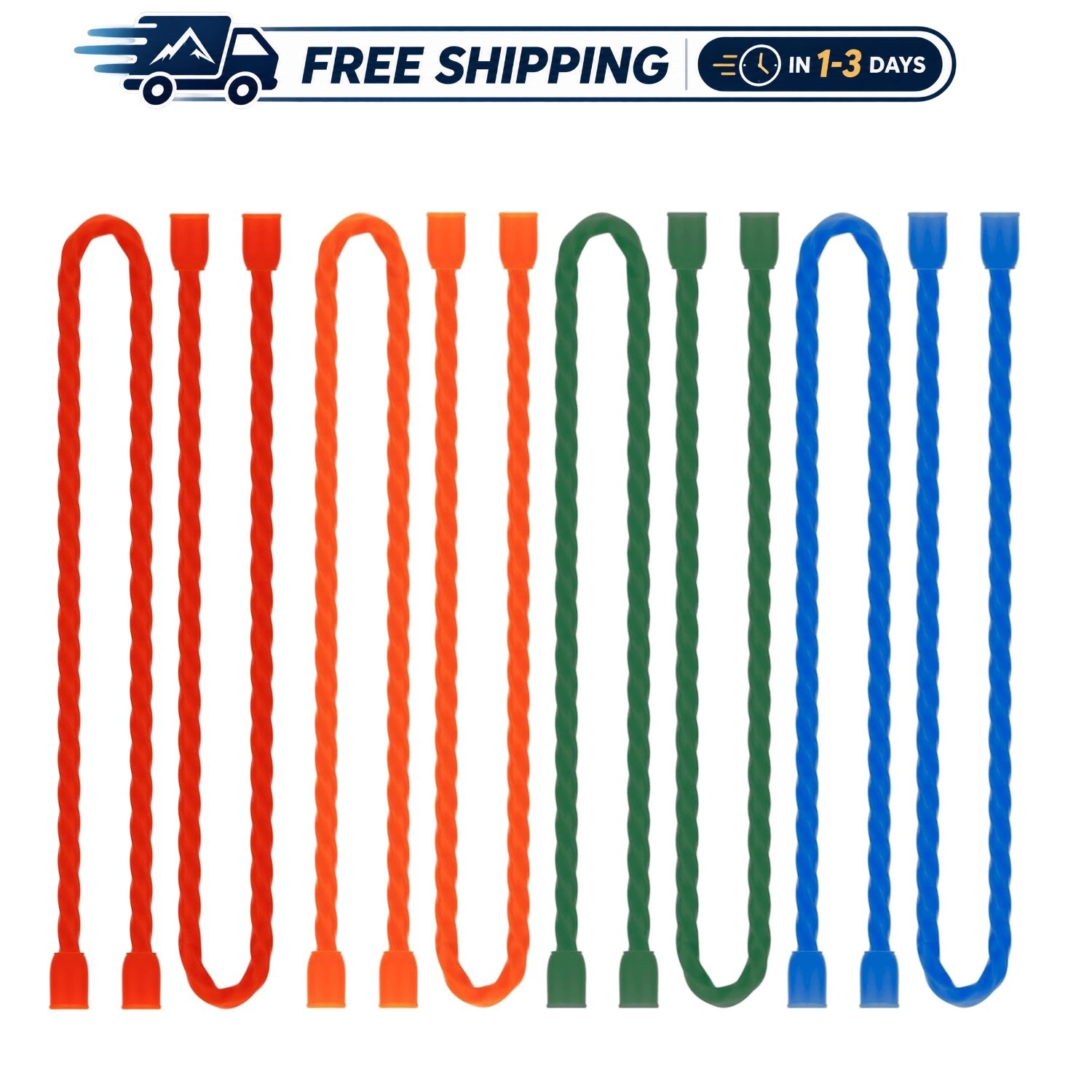 Durable 12-Inch Silicone Twist Ties - 8PCS Cable Organizers in Vibrant Colors