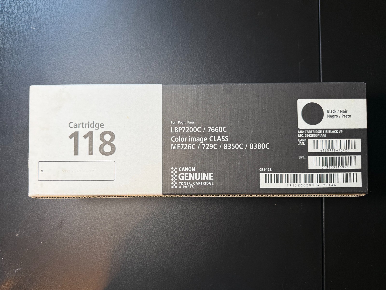 Genuine Canon 118 Black Toner 2-Pack 2662B004AA New Sealed imageCLASS