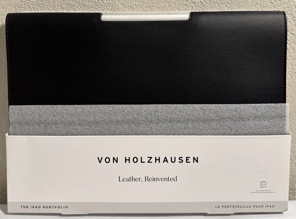 New Von Holzhausen iPad Portfolio 12.9" Leather Cover black, Apple iPad Pro