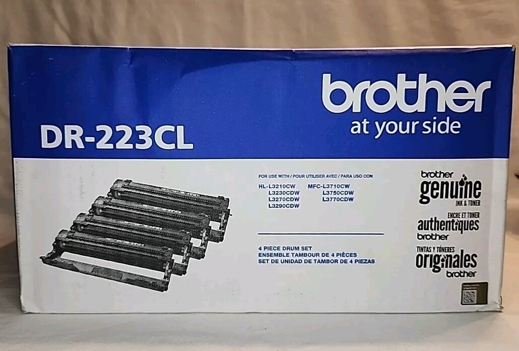 NEW GENUINE - BROTHER DR-223CL DRUM UNIT SET - 18,000 PAGES - SEALED BAGS