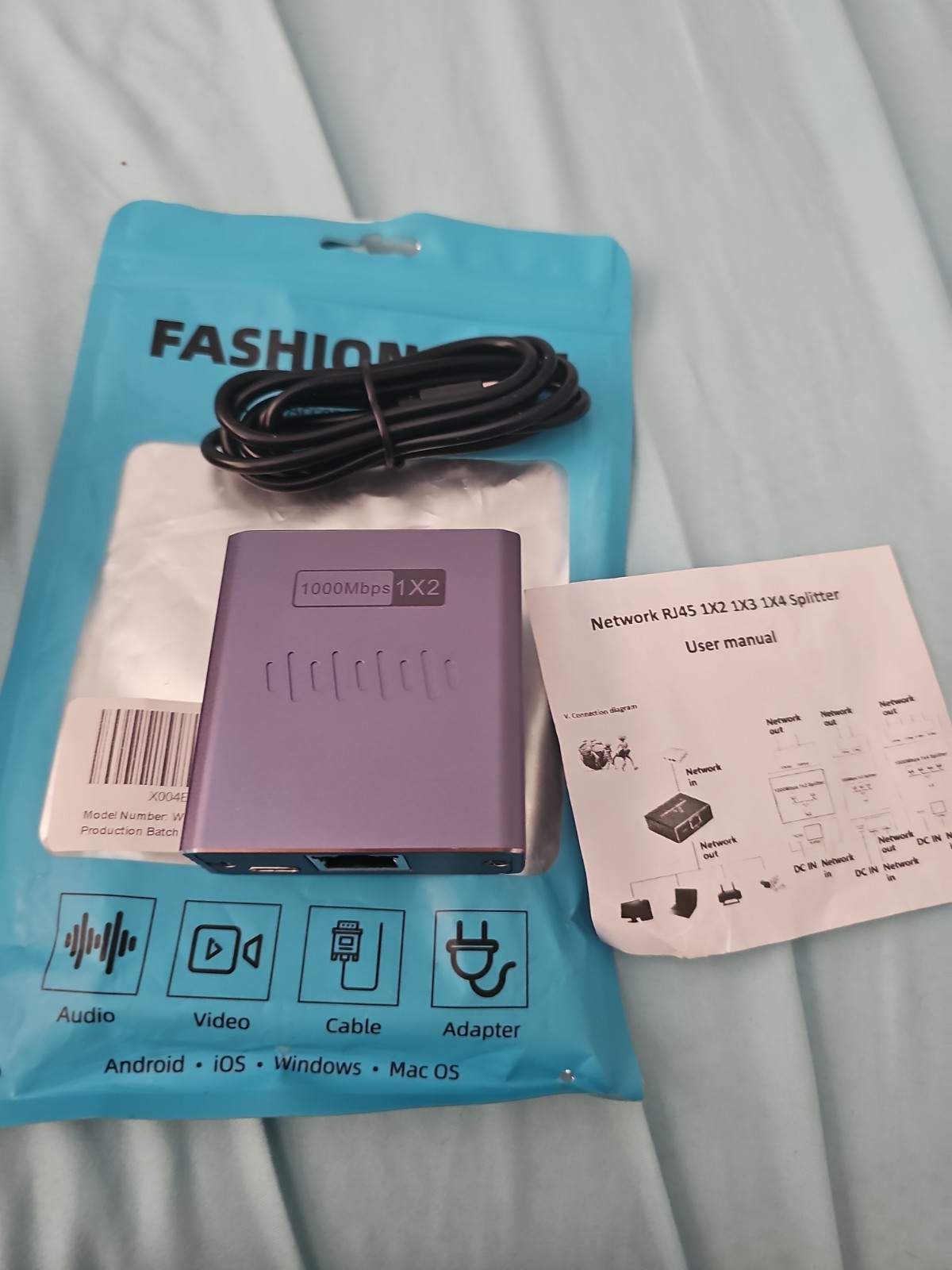 1000Mbps Ethernet Port Expansion Adapter, 3 RJ-45 Cat 5e Ports, Network Splitter