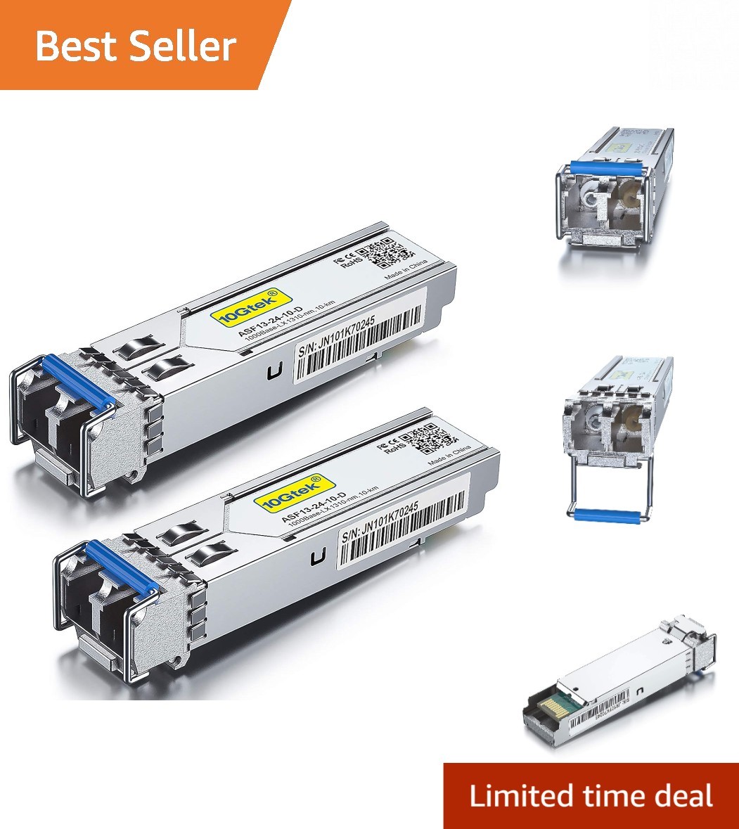 1.25G SFP Transceiver 1000Base-LX 1310nm, 10km - Pack of 2 for Network Upgrades