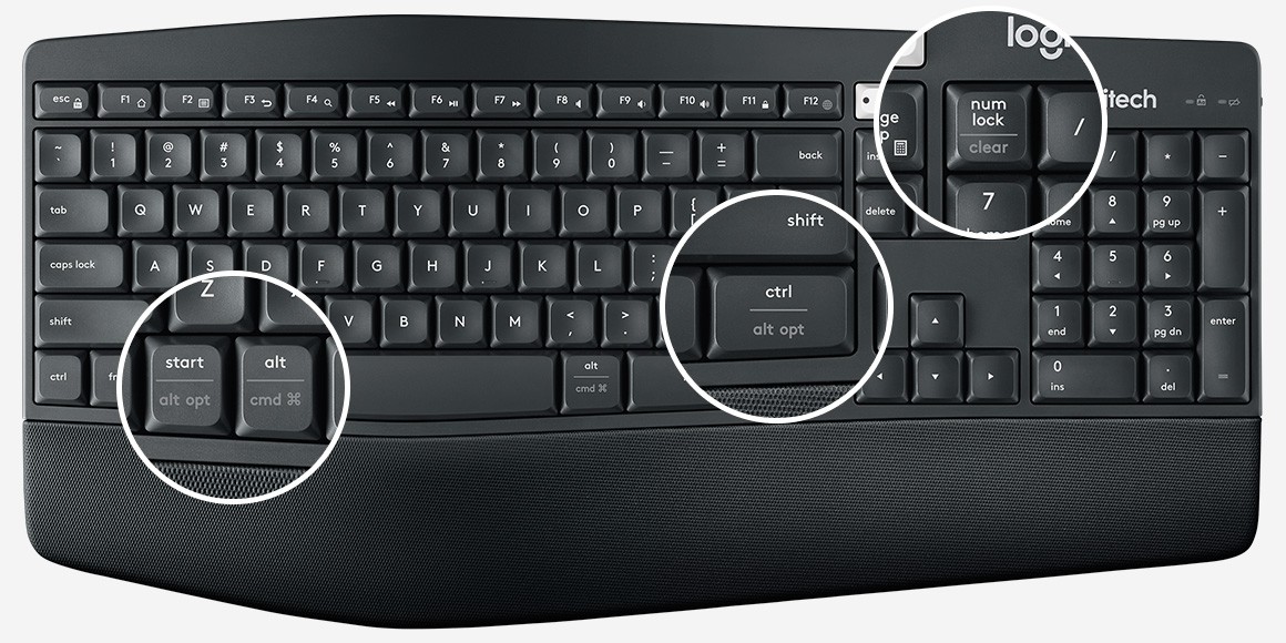 Logitech K850 Wireless Keyboard ONLY 920-008219 (NO Battery COVER) (SPANISH) ...