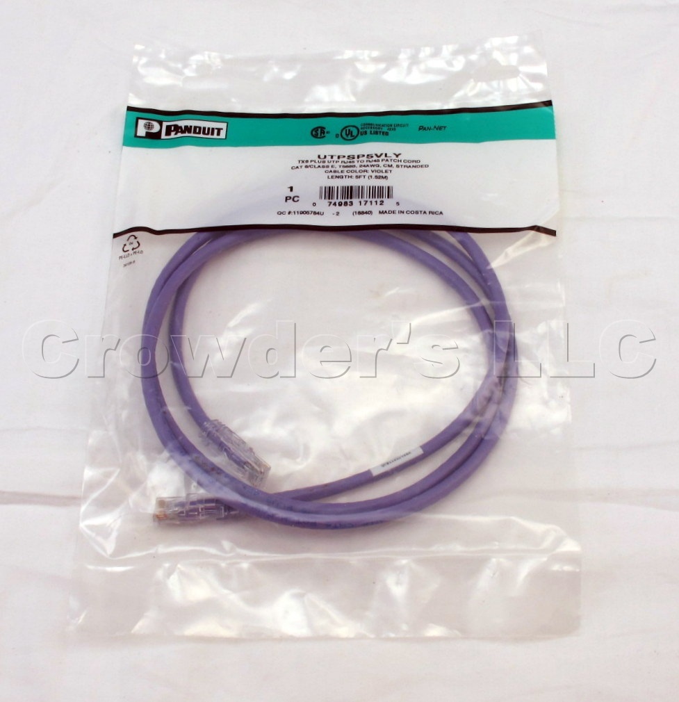 Panduit UTPSP5VLY Patch Cord CAT 6 Violet RJ45 Class E Standard NEW