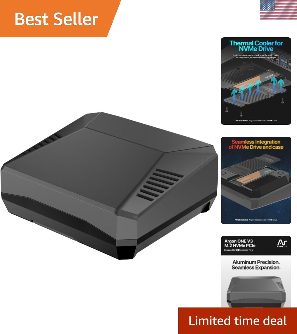 Argon ONE V3 M.2 NVMe PCIe Case for Raspberry Pi 5 -  Aluminum Cooling