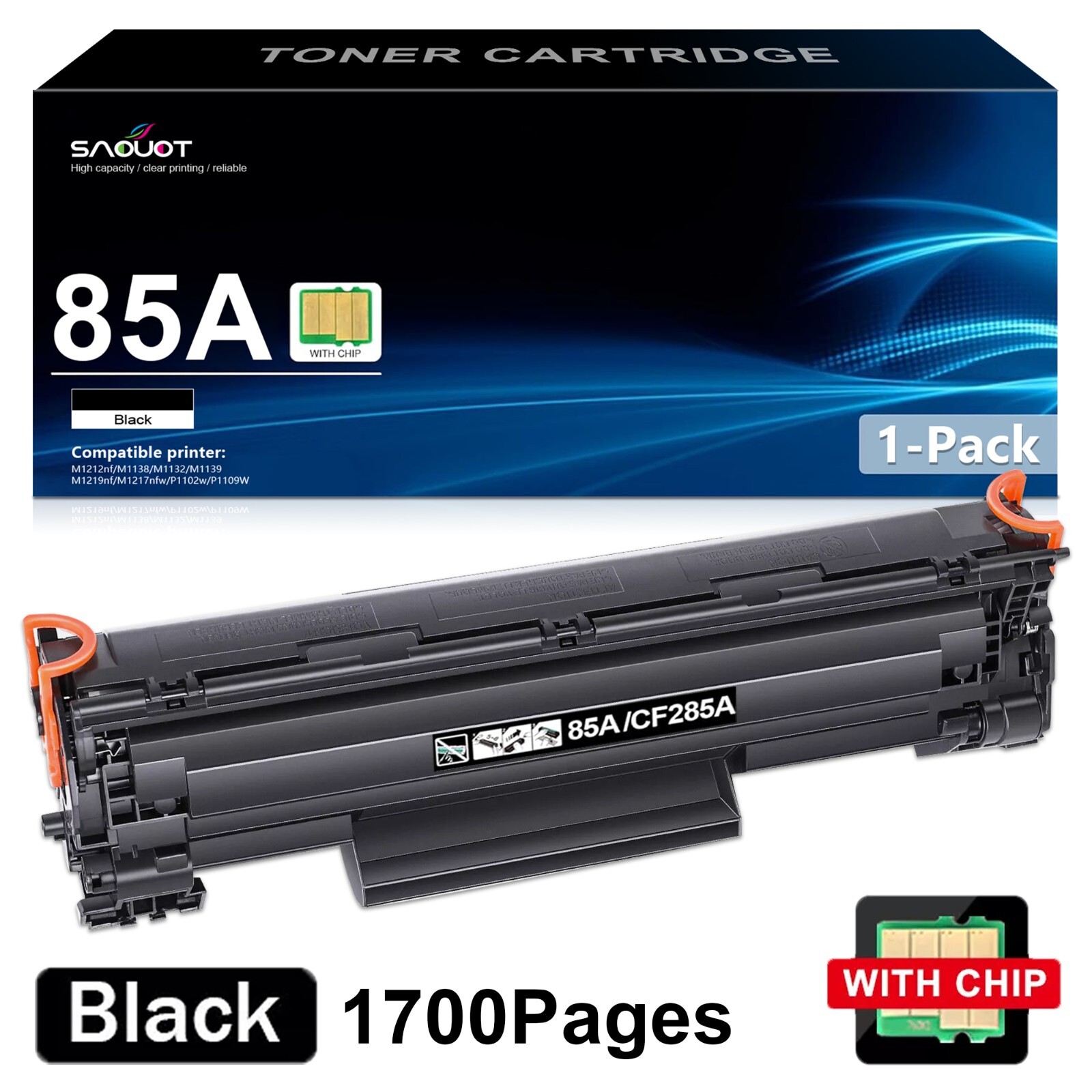 1PK CE285A For HP 85A Laserjet Toner Cartridge P1102w M1212nf MFP P1102 Printer