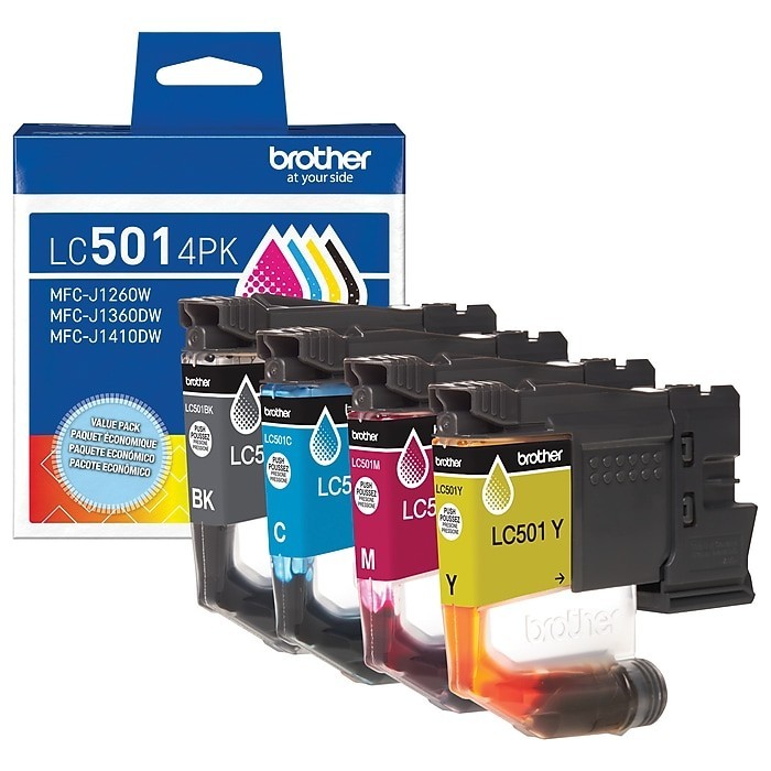 Genuine Brother LC501 Black/Cyan/Magenta/Yellow  Ink Cartridge Original
