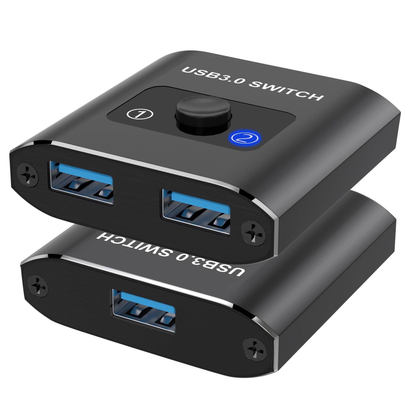 USB 3.0 Switch, Bi-Directional USB Switch 1 in 2 Out/ 2 in 1 Out, Aluminum US...